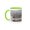 Green/White, variant on 3drose, Usa, Colorado, Boulder. Canadian Geese Taking Flight from Water., 11oz Two-tone Red Mug