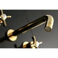 thumbnail image 3 of Kingston Brass KS8022ZX Millennium Two-Handle Wall Mount Roman Tub Faucet, Polished Brass, 3 of 7