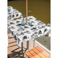 thumbnail image 2 of Outdoor Tablecloth with Umbrella Hole for Patio/Picnic/Party/Camping, Farmhouse Country Waterproof Table Cloth Square Cover Washable, Black Vintage Trees Rustic French Garden (60"x 60"), 2 of 8