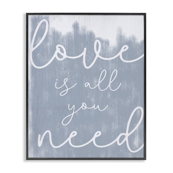 Stupell Industries Shabby Chic Love Is All You Blue Black Framed Giclee Art, 16 x 20, by Lil' Rue