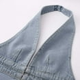 thumbnail image 6 of Hwmodou Denim Waistcoat For Women Womens Vintage Sleeveless Backless Tie Back Tank Top Halterneck Jean Vest Top Streetwear Cropped Denim Vest, 6 of 8