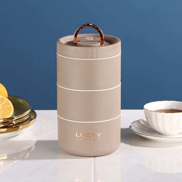 Clearance! Thermal Lunch Box Bento Box Portable Insulated Lunch Container Stackable Leakproof Stainless Steel Food Container