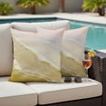 thumbnail image 4 of Yellow Coastal Wave Outdoor Waterproof Pillow Covers, Summer Modern Ocean Beach Decorative Square Throw Pillowcase Sofa Cushion Sham for Patio/Couch/Chair, 26"x26" 2 Pack, 4 of 8