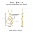 thumbnail image 3 of Rosec Jewels Certified Moissanite Infinity Heart Necklace - Interlock Necklace - with Chain - D-VS1 Grade - Gift for Valentines, 10K Yellow Gold, 3 of 7