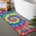 thumbnail image 2 of Colorful Rainbow Tie Dye Spiral Pattern Bathroom Rugs Mat,Non Slip Microfiber Bathroom Rug,Rubber Backing,Soft Bathroom Mats for Bathroom Floor,Tub and Shower,47x17in(120x43cm), 2 of 5