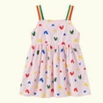 thumbnail image 2 of Odeerbi Cute Dresses For Girls Toddler Kids Baby Girls 2025 Fashion Cute Sleeveless Sweet Heart Rainbow Print Slip Dress Pink, 2 of 9