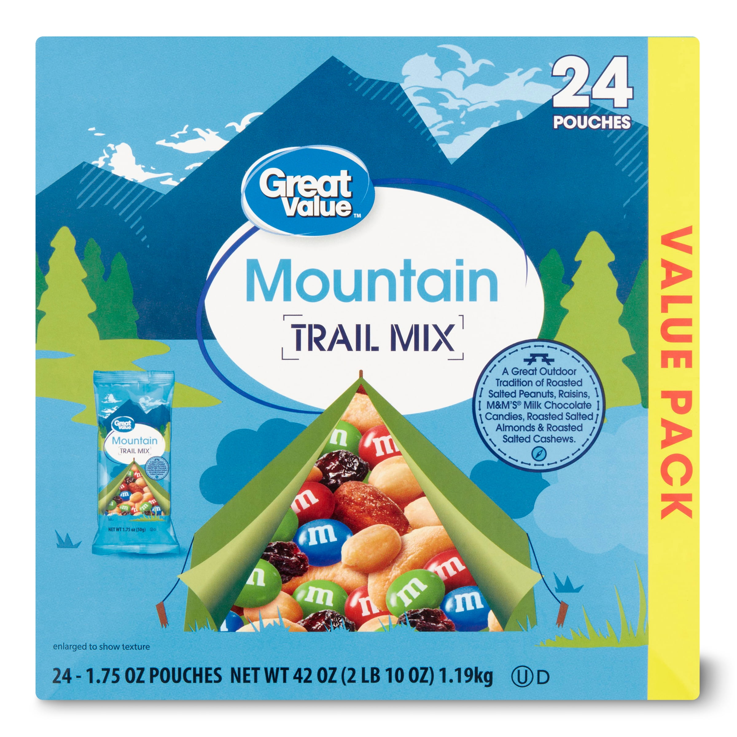 Great Value Mountain Trail Mix, 1.75 oz, 24 Count