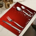 thumbnail image 5 of Beautynvta Christmas Placemat Set of 4, Red Snowflake Printed Table Mat, Winter Linen Christmas Table Mats for Party Kitchen Dining Decoration, 12x18 Inch, 5 of 8