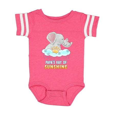 

Inktastic Papa s Ray Of Sunshine Cute Elephants Rainclouds and Sun Gift Baby Boy or Baby Girl Bodysuit
