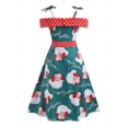 thumbnail image 2 of Talla grande Hombro frío Navidad Papá Noel Vestido de impresión Rosegal vestidos vintage tallas grandes, 2 of 5