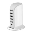 thumbnail image 1 of Estación de carga para múltiples dispositivos Upoy de 40 W, bloque de cargador de pared 5 puertos USB (6 A compartidos), concentrador de carga USB Smart IC, torre de carga con tipo C 3 A para iPhone,, 1 of 5