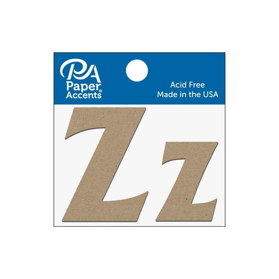 Chipboard Letter 2" Zz 2pc Natural