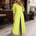thumbnail image 4 of LIUJUNSHOP Women's Long Sleeve Button Down Shirt Dress Spring Casual Maxi Dresses Loose Fit Blouse Dress with Pockets, 4 of 8