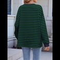 thumbnail image 4 of Sudadera Holgada Informal de Larga con Cuello Redondo y Bloques de Color para Mujer Azul Marino XL, 4 of 9