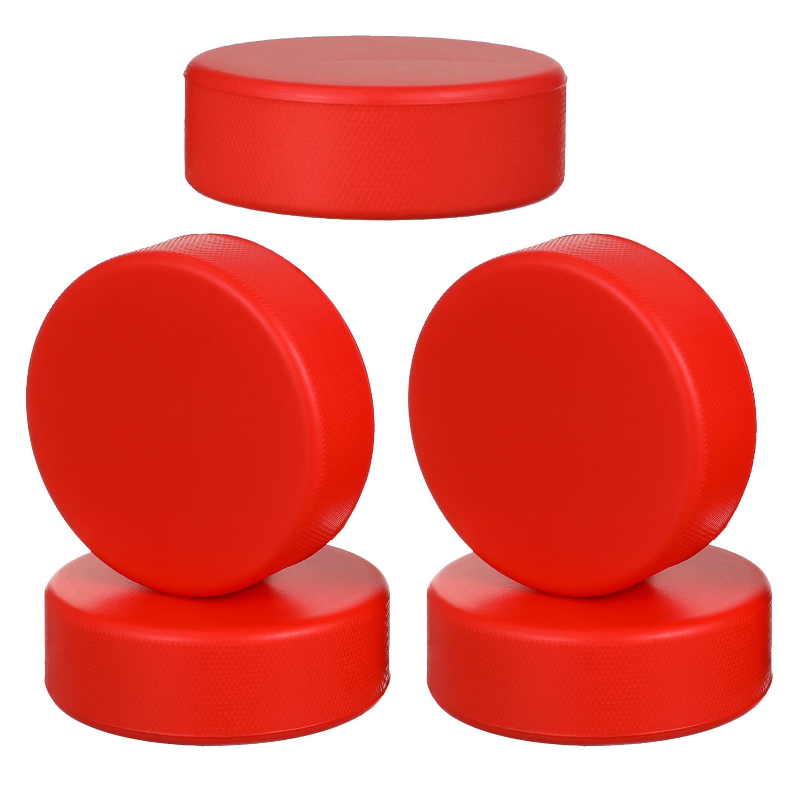 FOMIYES 5Pcs Red Foam Hockey Pucks for Indoor Gym Use Flat Shape Practice Equipment
