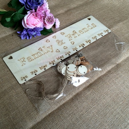 

Veki Ply Birthday Plaque Board Friends Birch DIY Family Calendar Wood Sign Reminder Home Decor Vintage Chandelier