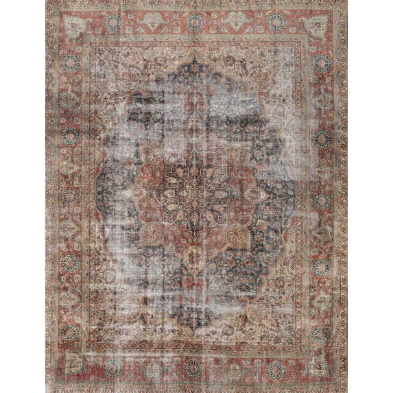 Ahgly Company Indoor Rectangle Traditional Sienna Brown Area Rugs, 8' x 10'