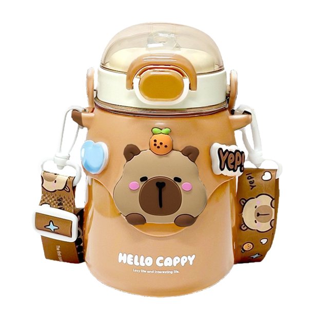 Capybara Travel Tumbler 700ml Drinte Bebida para Niñas (café)