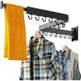 thumbnail image 1 of Clothes Drying Rack,Laundry Drying Rack,Wall Mounted Clothes Rack,Clothes Hanger Rack,Laundry Rack Wall Mount,Folding,Retractable,Collapsible,Laundry Room Organization(J Shape Hooks), 1 of 8