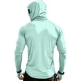 thumbnail image 5 of Nestiefly UPF 50 Long Sleeve Men Rash Guard, UV Sun Protection Shirts Lightweight Hoodies for Hiking Fishing with Mask Mint Green 2XL, 5 of 10