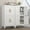 Off-White, variant on Marcree Metal Kitchen Storage Cabinets ,Cupboard with 3 Adjustable Shelves,Small Pantry Cabinet with Doors,Kitchen Pantry Storage Cabinet for Living,Dining,Bathroom,White