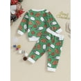 thumbnail image 4 of Wassery Toddler Baby Boys Girls Christmas Outfits Clothes Kids Long Sleeve Christmas Tree/Snowman/Gingerbread Man Print Sweatshirt Pants 3M 6M 12M 18M 24M 2T 3T Newborn 2Pcs Christmas Pants Set, 4 of 9