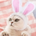 thumbnail image 5 of Ympkerial Cute Bunny Ear Headband Hat for Dogs Cats Plush Rabbit Costume with Floppy Ears Adjustable Pet Headwear for Puppy Kitten Small Pets Winter Warm Festive Party Easter Decoration, 5 of 7