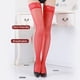 thumbnail image 3 of Medias altas de encaje hasta El Muslo kenally, calcetines semitransparentes encantadores para mujer, disfraz de cosplay, Rojo, XX000196-02, 3 of 7