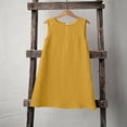 thumbnail image 2 of Tranfacy Robe d'Été pour Filles, Robe Sans Manches pour Tout-Petites Filles, Robe Sans Manches à Col Rond en Lin Uni pour Enfants d'Âge Moyen avec Laçage au Dos, 2 of 5