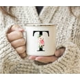thumbnail image 3 of Koyal Wholesale Stainless Steel Campfire Coffee Mug, Blush Floral Monogram, Letter T, 3 of 5