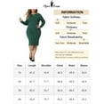 thumbnail image 6 of Unique Bargains Women's Plus Size Sheath Office Work Short Sleeves Dress 3X Dark Green, 6 of 6