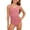 #049 Pink, variant on Girl Swimsuit One Piece Cutout Ruched Bathing Suit for Girls Color Block Adjustable Straps Pad Swimwear (Beige,9-10 Years)