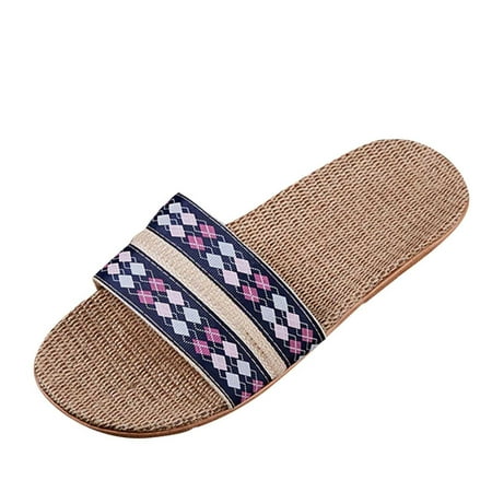 

GNEIKDEING Slippers For Ladies Women Breathable Bohemia Beach Slip On Shoes Flats Casual Sandals Gift on Clearance