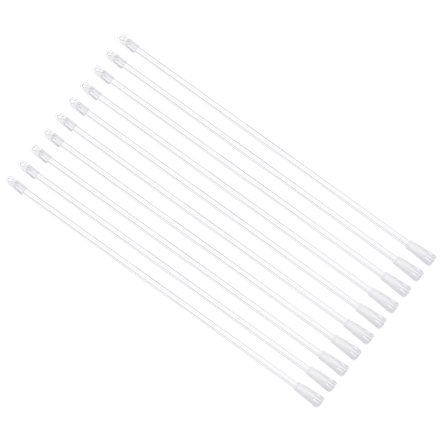 Paquete de 10 varillas de reemplazo de persianas de 17", varilla de inclinación de acrílico con gancho y agarre, varilla de persiana vertical para accesorio de apertura de cortinas de ventana, clara