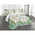 thumbnail image 3 of Ambesonne Live Laugh Love Quilted Bedspread Set 3 Pcs, Ornate Petals, King Size, Multicolor, 3 of 5