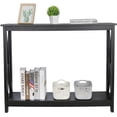 thumbnail image 3 of Console Table 2-Tier with Storage Shelf,X-Design Bookshelf Narrow Accent Table for Entryway Hallway Living Room Sofa Side Table,Black, 3 of 8
