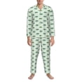 thumbnail image 3 of Balery Cute Crocodile Pijama para Hombre de Dos Piezas con Manga Larga, Conjunto de Dormir y Descanso Suave con Bolsillos-X-Large, 3 of 7