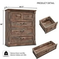 thumbnail image 3 of AsterOutdoor Farmhouse 5 Drawers Dresser, Tall Chests of Drawers w/Roman Column, Large Storage Dressers Organizer for Bedroom, Hallway, Living Room, 3 of 6