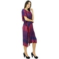 thumbnail image 2 of Bimba Womens Designer Printed Caftan With Pom-Pom Beach Covery Up Chic Kaftan Dress, 2 of 7