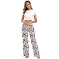 thumbnail image 6 of ALAZA Cat on Cherry Branch Women's Comfy Pajama Pants Sleepwear Wide Leg Drawstring Bottoms L, 6 of 7