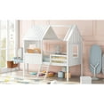 thumbnail image 3 of Twin Size Wood House Bed With Two Side Windows - Create A Whimsical Space (white White Spark Joy And Imagination, 3 of 7