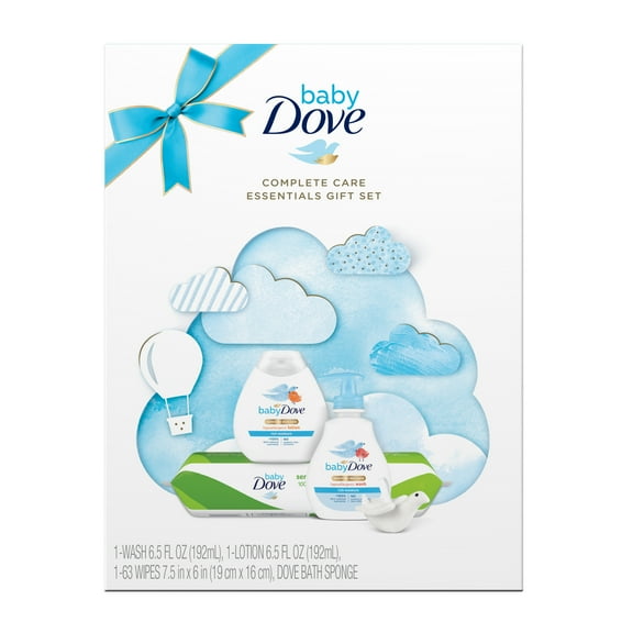 Baby Dove Gift Set Complete Care Essentials Wash and Lotion 4 Count