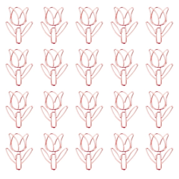 20 Pcs Decorative Paper Clips Tulips Shape Planner Clips Bookmarks Metal Paperclips Creative Planner Clip for Office