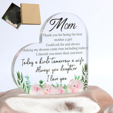 Acrylic Heart Gift Crystal Acrylic Glass Heart Memorial Gift Pink Rose Memory Gifts Sympathy Gift Ideas Birthday Gifts For Mom