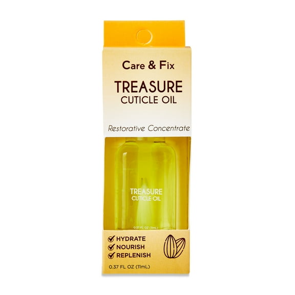 Walmart Care & Fix Treasure Cuticle Oil with Natural Sweet Almond Oil, Vitamin E, & Vitamin F for Nailcare