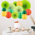 thumbnail image 4 of 15 UNIDS Suministros de Decoraciones para Fiestas Hawaianas Colorido Tropical Hawaii Luau Fiesta Temática Favores Colgando Abanicos de Papel, 4 of 7
