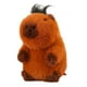 thumbnail image 5 of Figura de juguete de peluche de capibara, juguete de capibara para decoración del hogar, juguete suave marrón para dormitorio 25cm con pelo, 5 of 9