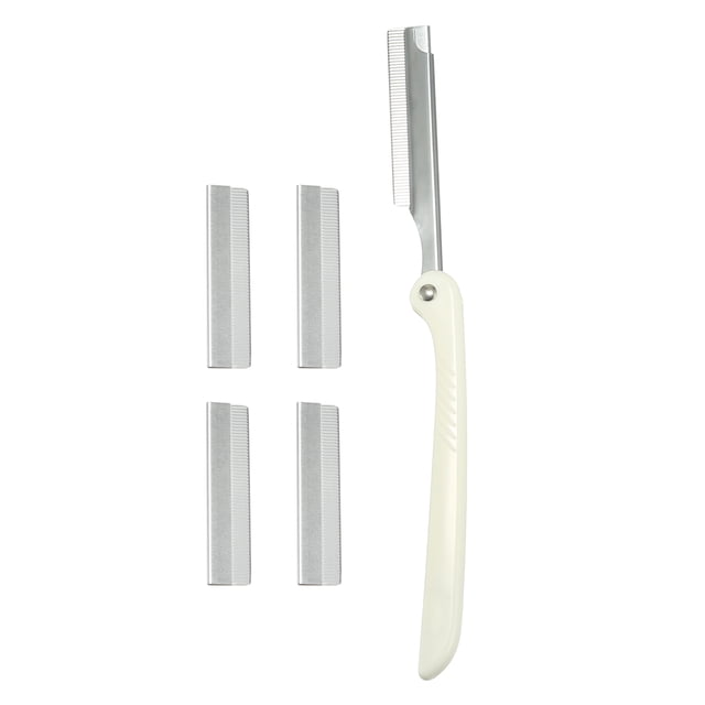 Unique Bargains Vocoste Rasoir à Sourcils pour Femmes en Acier Inoxydable Blanc avec 5 Lames