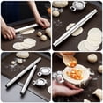 thumbnail image 2 of moldes para hacer dumplings, de acero inoxidable, con rodillo y prensa para envolver dumplings., 2 of 5