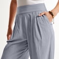 thumbnail image 6 of Xmyrz Pants For Womens 2025 Wide Leg Pocket Pure Color Loose Fit Leisure Going Out Suitable Lounge Trousers Casual Trouser, 6 of 8